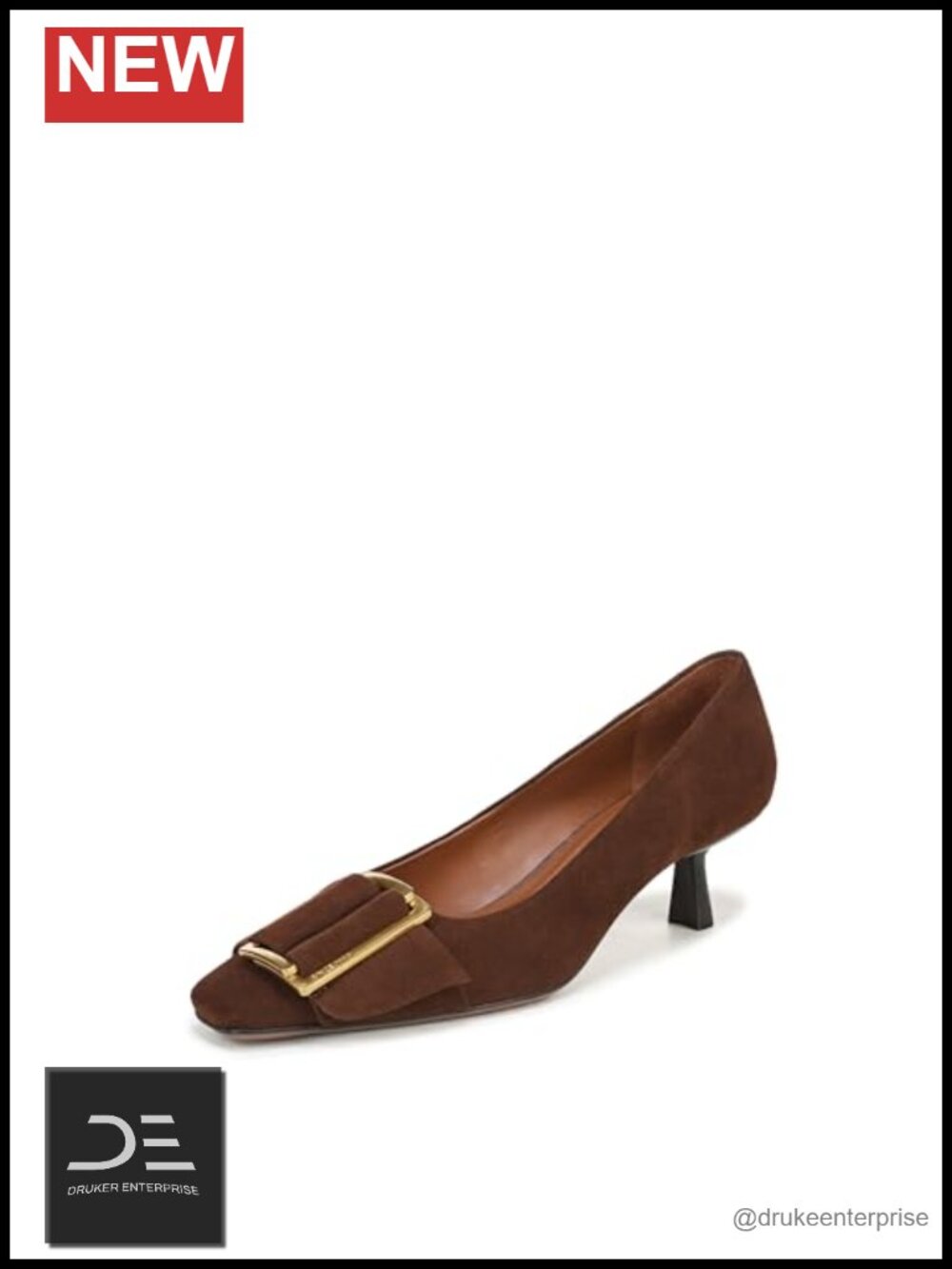 Franco Sarto Rainey Suede Leather Kitten Heels Slip On Pumps Square Toe